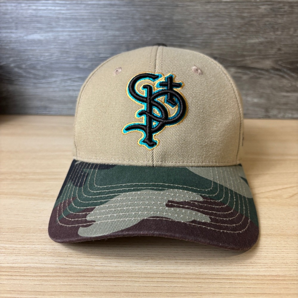 St Paul Saints Hat Cap Fitted Small Brown Camo Minor League Baseball MILB Zephyr